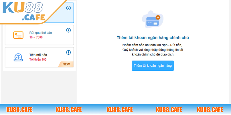 Chuyển khoản trực tiếp từ số dư cá cược về ngân hàng cá nhân để sử dụng